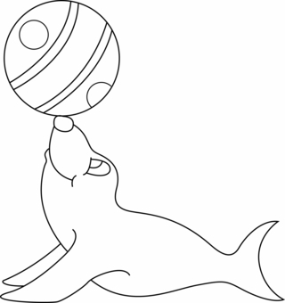 Phoque 01 - Coloriages cirque - Coloriages - 10doigts.fr
